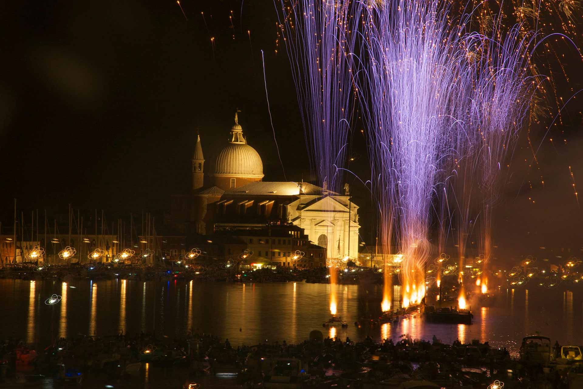 Festa del Redentore a Venezia con fuochi artificiali